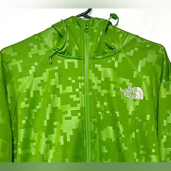 ✨LIKE NEW✨ The North Face Green Pixelated Minecraft Full Zip Jacket Hoodie - Picture 3 of 12